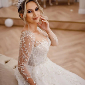 Diadema mireasă, Roshan, zirconiu cubic AAA, perle, elemente Swarovski - GLAMADEA