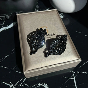 Cercel Selim Black, zirconiu cubic AAA, elemente swarovski - GLAMADEA