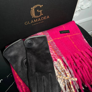 Set esarfa si manusi Miliana, cashmere Premium, material textil GLAMADEA