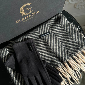 Set esarfa si manusi Serly, chic, cadou Craciun GLAMADEA