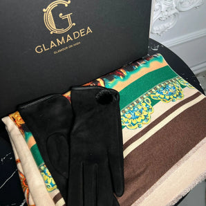 Set esarfa si manusi Tilory, cashmere PREMIUM, cadou GLAMADEA