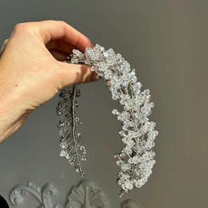 Diadema mireasă handmade tip coroniță